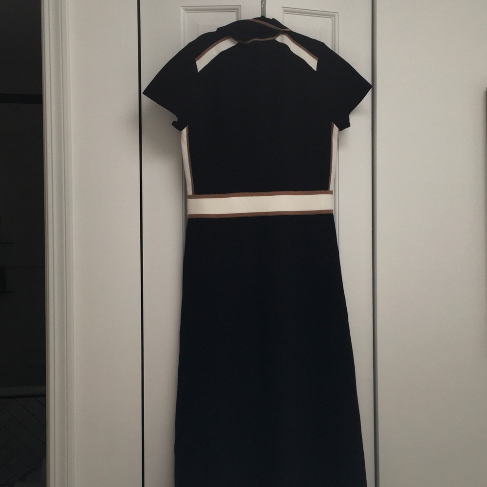 NWT! ME+EM Collared Contrast-Stripe Merino Wool-Blend Maxi Dress - Picture 6 of 6